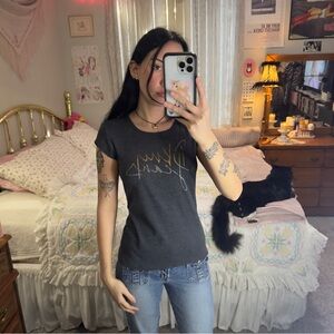 Y2K DKNY Charcoal Baby Tee